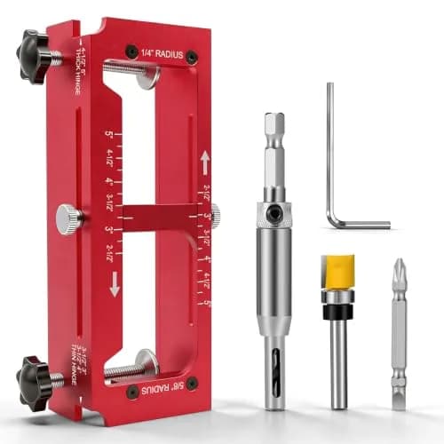 KATA Adjustable Door Hinge Jig for Router 2.5"-5" Hinges | Precision Mortise Tool Kit thumbnail 1