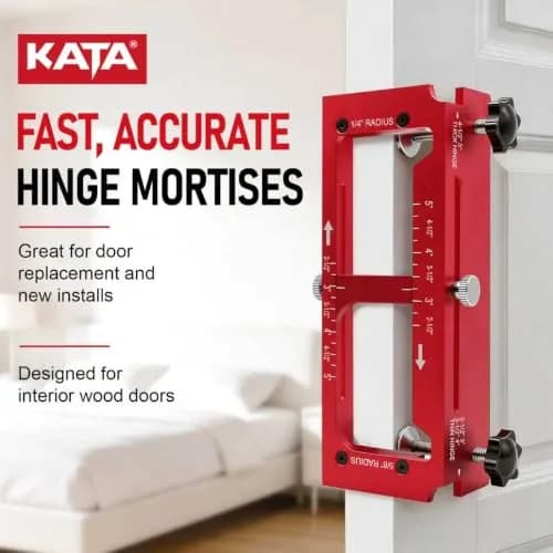 KATA Adjustable Door Hinge Jig for Router 2.5"-5" Hinges | Precision Mortise Tool Kit thumbnail 8