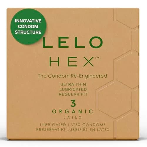 LELO HEX Organic Ultra Thin Condoms 54mm (2.12 in) | Organic Latex, 3 Pack thumbnail 1