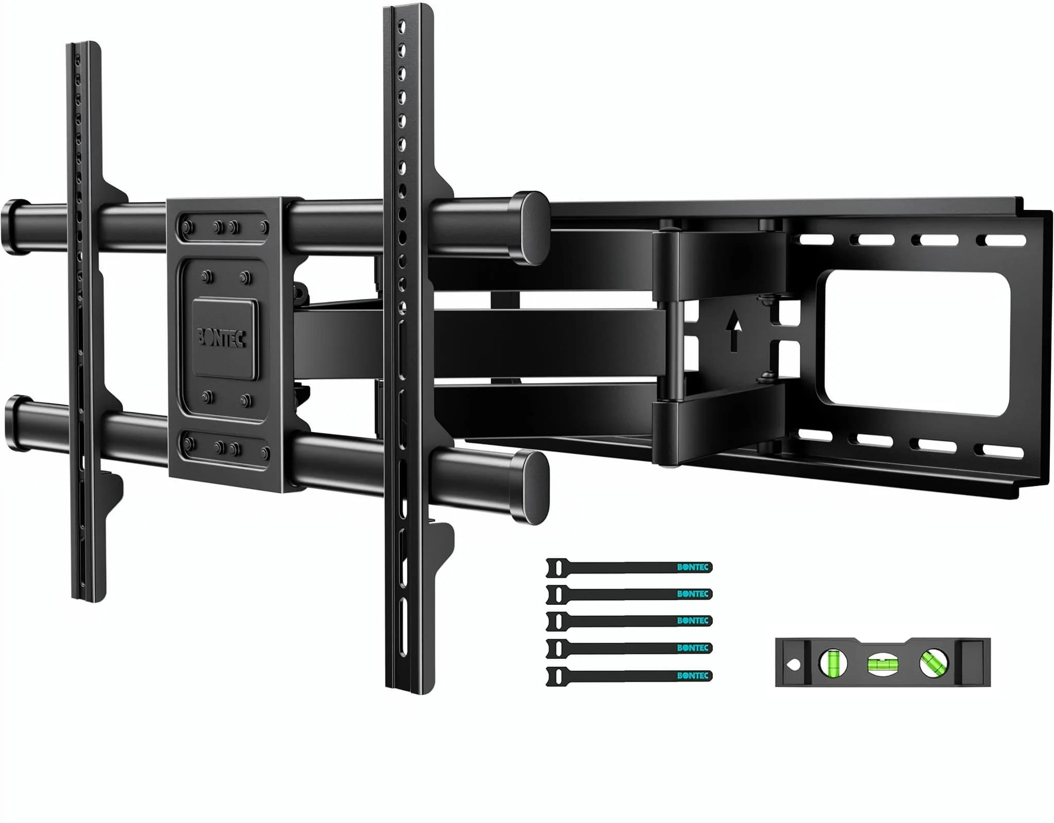 BONTEC Full Motion TV Wall Mount for 37-90 Inch TVs, Heavy Duty Swivel Tilt | Supports 132lbs, VESA 200x100 to 600x400mm