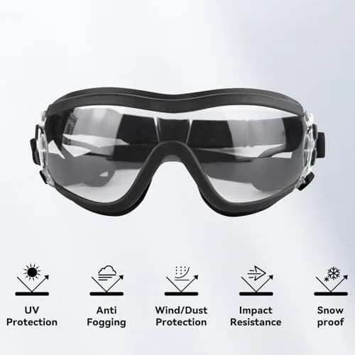 NAMSAN Clear Dog Goggles Small to Medium Breed, Windproof Sunglasses for Dogs Medium Breeds, Puppy Glasses with Elastic Straps, Adjustable, Transparent (1 Unit) thumbnail 4