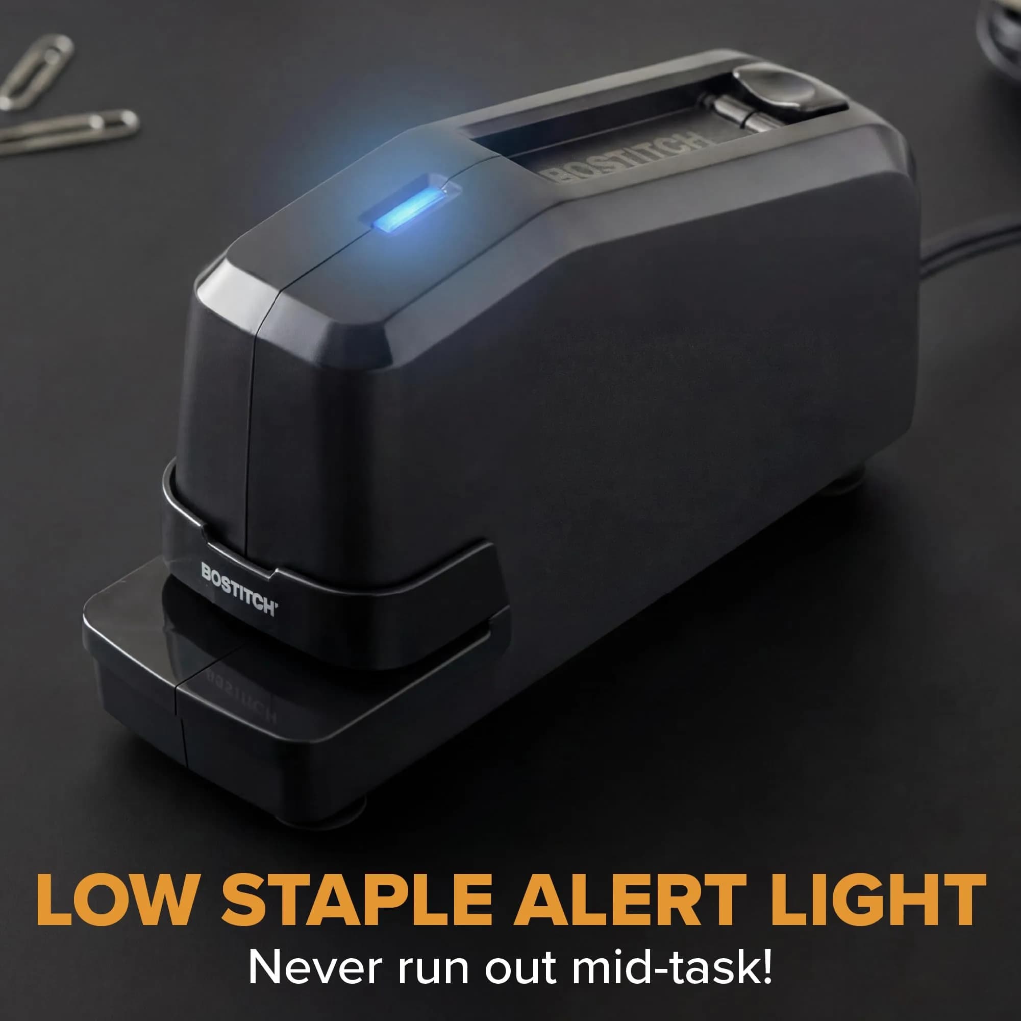 Bostitch Impulse 30 Electric Stapler, 30 Sheet Capacity, Charcoal | No-Jam Technology - view 5