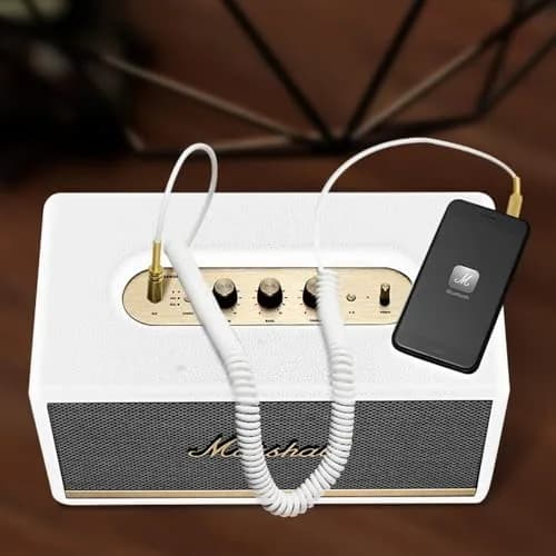 BUTIAO for Marshall Speaker Cable 3.5mm Coiled Audio Cable White | Replacement Aux Extension Cord thumbnail 4