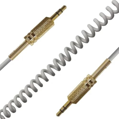 BUTIAO for Marshall Speaker Cable 3.5mm Coiled Audio Cable White | Replacement Aux Extension Cord thumbnail 2