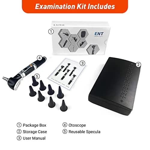 Scian Otoscope - Ear Scope with Light, Fiber Optic Otoscopes with Hard Plastic Case, Pocket Ear Infection Detector for Nurses,Kids,Elders,Home Use (Black) | Clear Ear Observation thumbnail 7