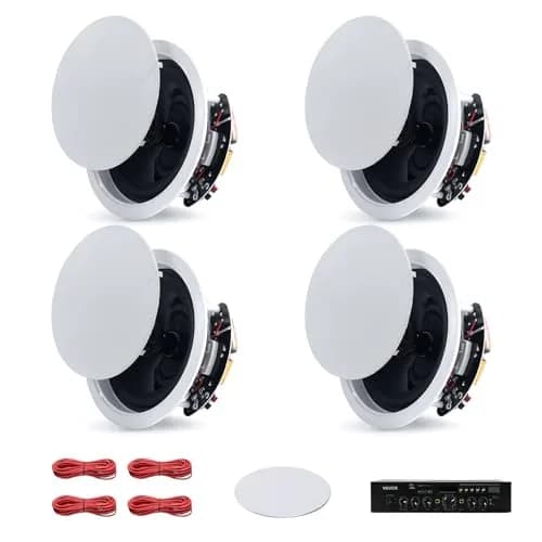 VEVOR Bluetooth Ceiling Speakers, 6.5" | 150W, in Ceiling & in-Wall System with Amplifier thumbnail 1