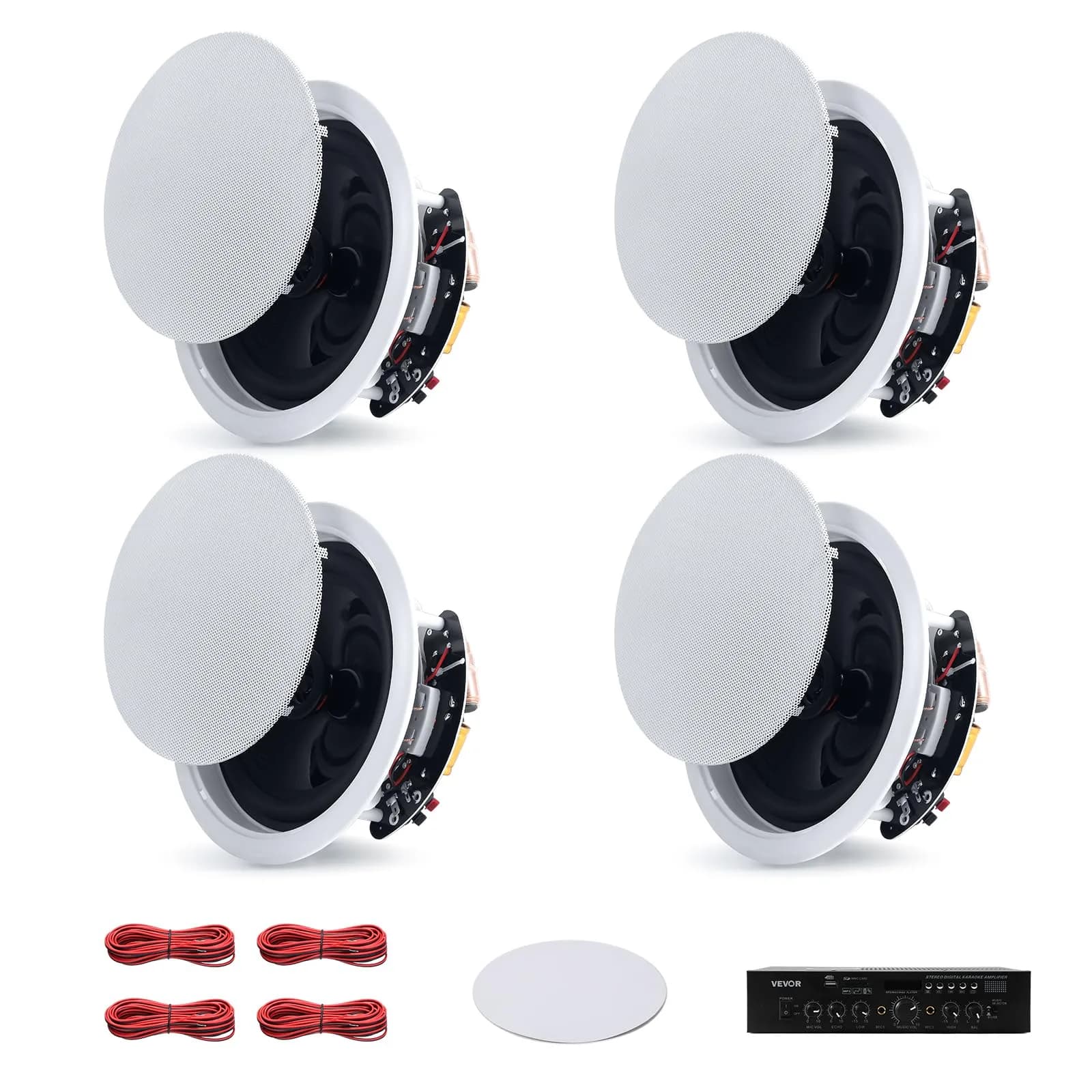 VEVOR Bluetooth Ceiling Speakers, 6.5" | 150W, in Ceiling & in-Wall System with Amplifier