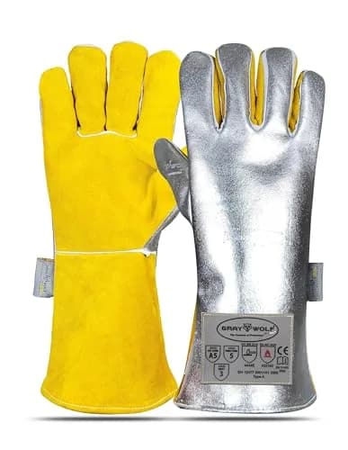 SpecxArmor Graywolf Heat Resistant Welding Glove 14 Inches | High Heat & Flame Protection thumbnail 1