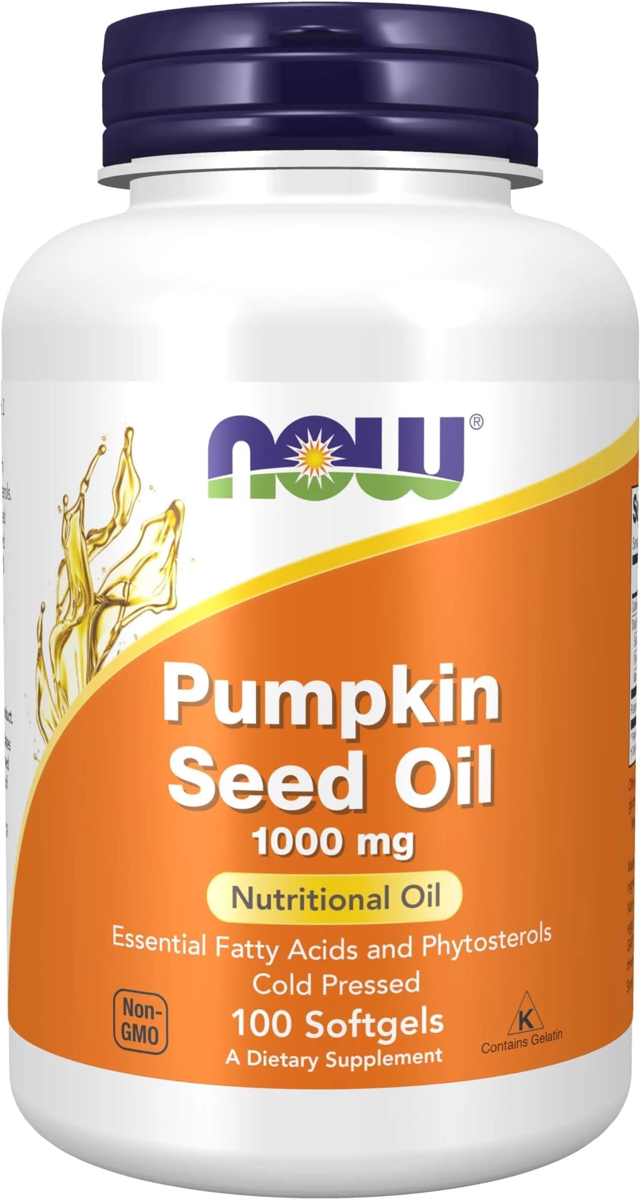 NOW Foods Pumpkin Seed Oil 1000 mg Softgels | 1200 Count (Pack of 12) | Cold Pressed, Non-GMO, Gluten-Free — Green/Yellow