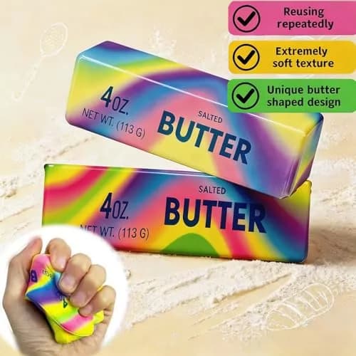 Generic Butter Stick Squeeze Stress Ball Toy 14.5cm (5.71in) | Slow Rebound PU Foam for Kids 3-7 Years thumbnail 3