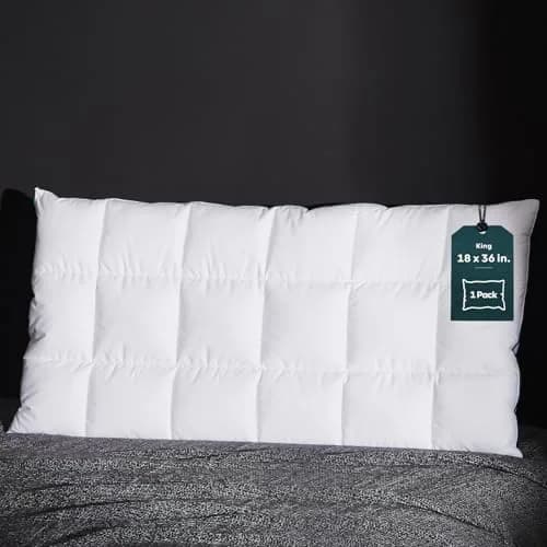 Three Geese Ultra Thin Flat Goose Down Feather Pillow King Size 91cm (36 Inches) | OEKO-TEX Certified Cotton Cover thumbnail 1