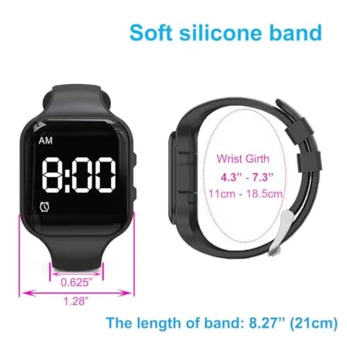 e-vibra Vibrating Alarm Watch for Potty Training & Medical Reminders | 15 Alarms, Water Resistant, Rechargeable thumbnail 3