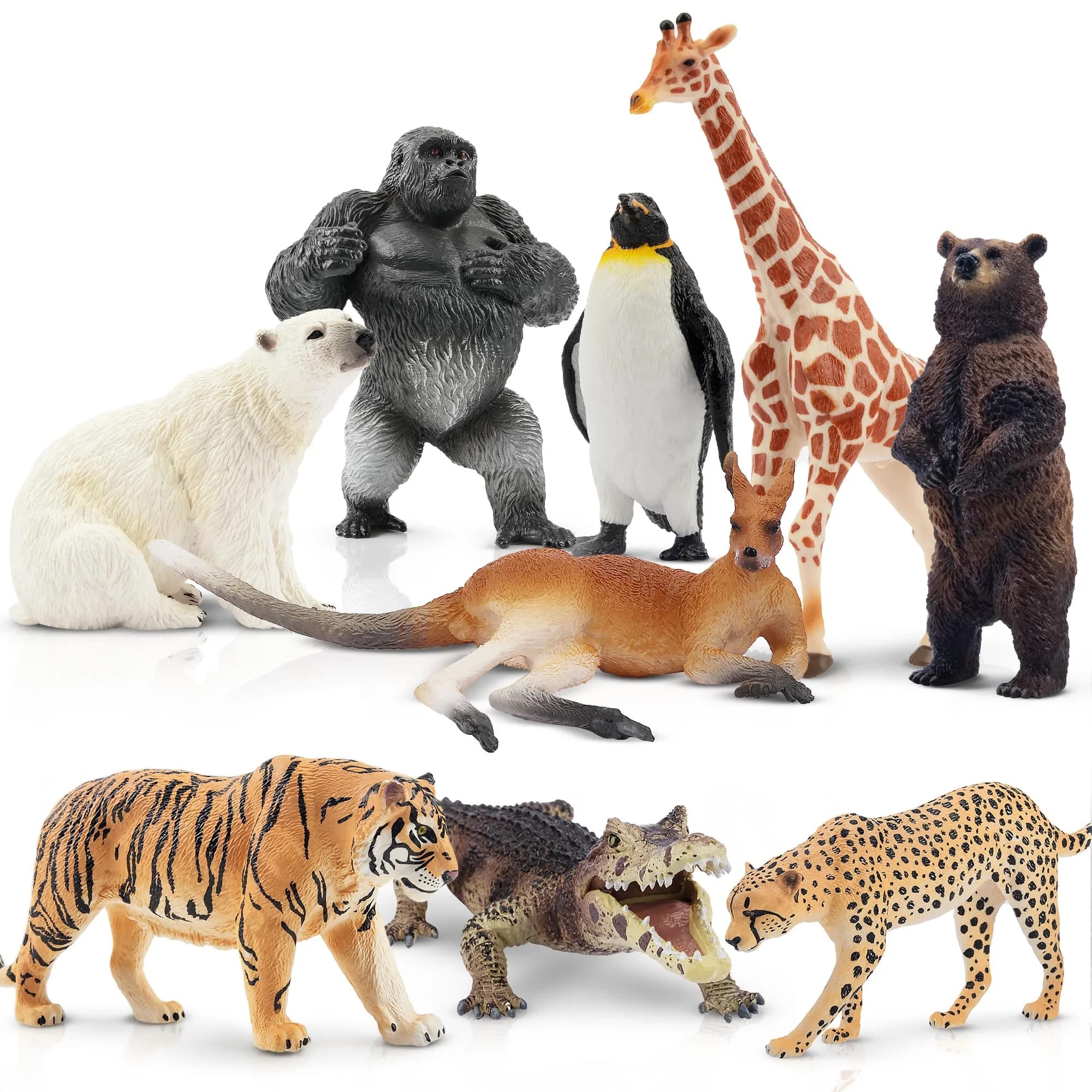 Toymany 9PCS Jungle Animal Figurines for Kids 3-5 | Realistic Safari Animal Set — Wild Animal