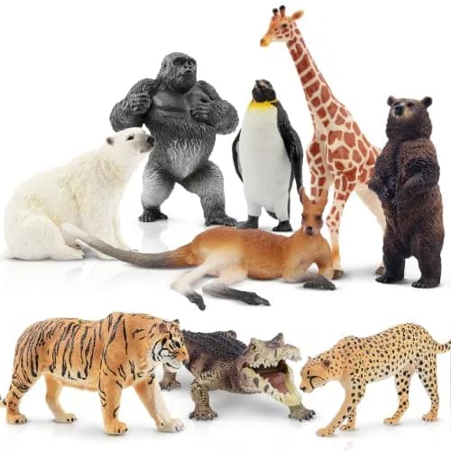 Toymany 9PCS Jungle Animal Figurines for Kids 3-5 | Realistic Safari Animal Set thumbnail 1