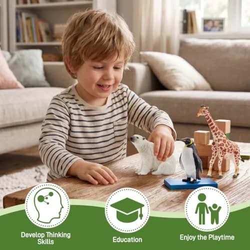 Toymany 9PCS Jungle Animal Figurines for Kids 3-5 | Realistic Safari Animal Set thumbnail 7