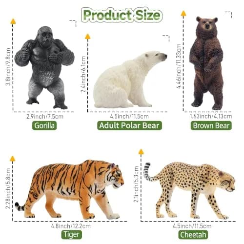 Toymany 9PCS Jungle Animal Figurines for Kids 3-5 | Realistic Safari Animal Set thumbnail 3