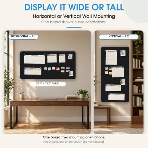 MaxGear Magnetic Board for Wall 39.4 x 19.7 Inch Metal Display Board for Magnets thumbnail 7
