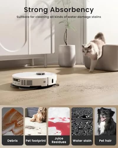 Rrochio 6Pack QV35A Mop Pads & High Efficiency Filters for Roborock, 4 Mop Pads & 2 Washable Filters, Microfiber & Plastic, 0.1kg thumbnail 3