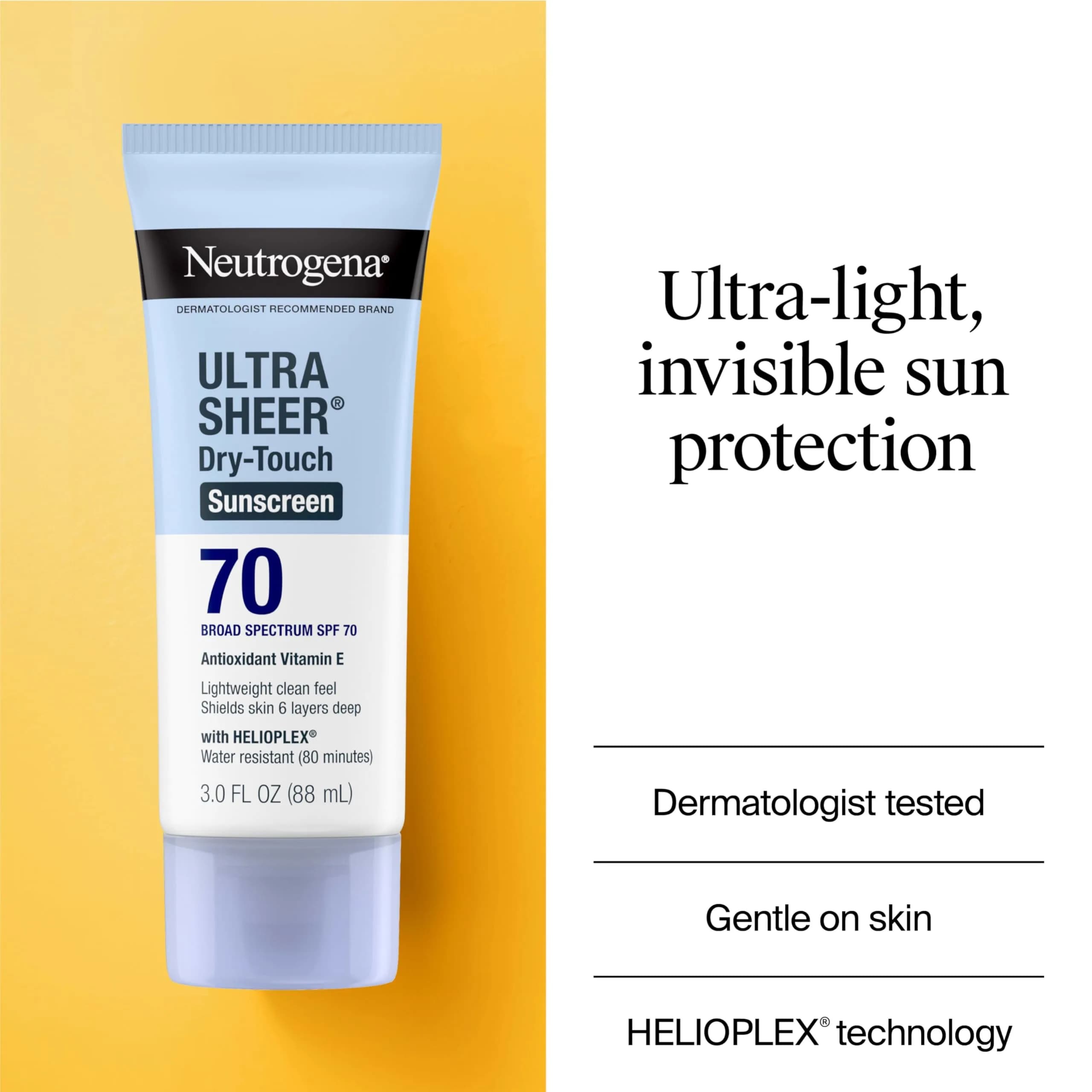 Neutrogena Ultra Sheer Dry-Touch Sunscreen Lotion SPF 70, 100ml (3 fl oz) | Broad Spectrum Protection for Oily Skin - view 3