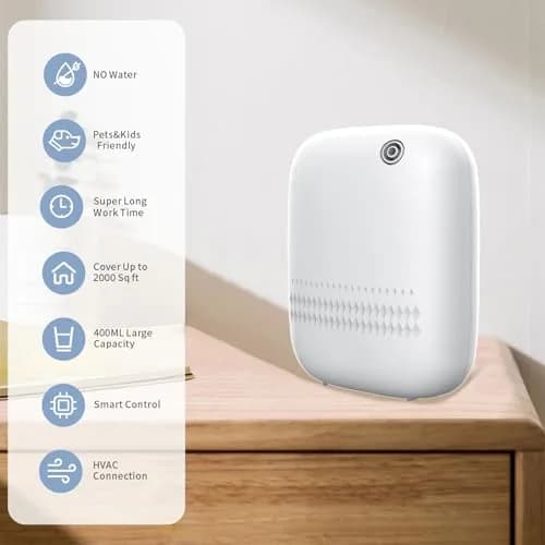 BAIESHIJI Waterless Essential Oil Diffuser 400mL | Covers Up to 2000 sq ft, App Controlled, Cold Air Diffuser for Home & Office thumbnail 2