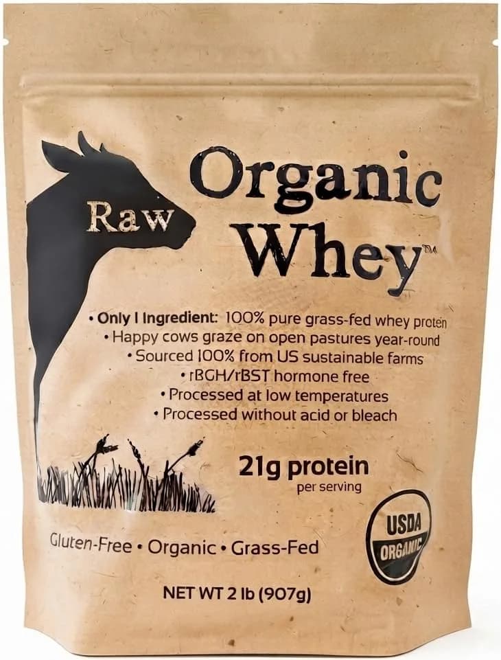 Raw Organic Whey USDA Certified Organic Whey Protein Powder Unflavored 2 lb (32 oz) | Grass-Fed, Cold-Processed, Non-GMO - main product image