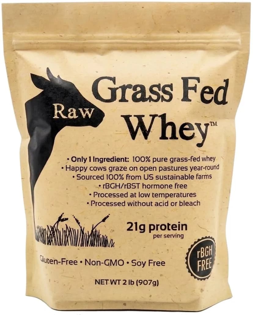 Raw Organic Whey Grass Fed Protein Powder Unflavored 0.93 kg (2 lb) | 100% Pure Single Ingredient - main product image