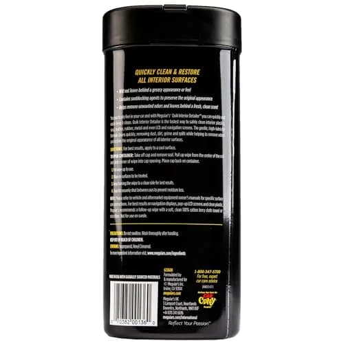 Meguiar's Quik Interior Detailer Wipes G13600, 180 Total Wipes | Dashboard & Trim Cleaner for Leather, Vinyl, Rubber, Metal, LCD, Navigation Screens thumbnail 8