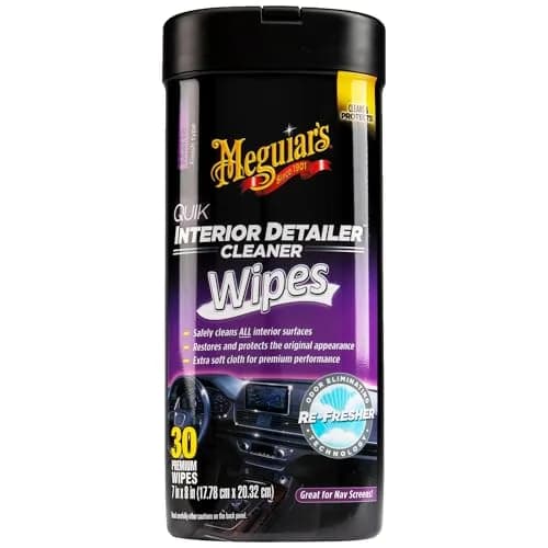 Meguiar's Quik Interior Detailer Wipes G13600, 180 Total Wipes | Dashboard & Trim Cleaner for Leather, Vinyl, Rubber, Metal, LCD, Navigation Screens thumbnail 9
