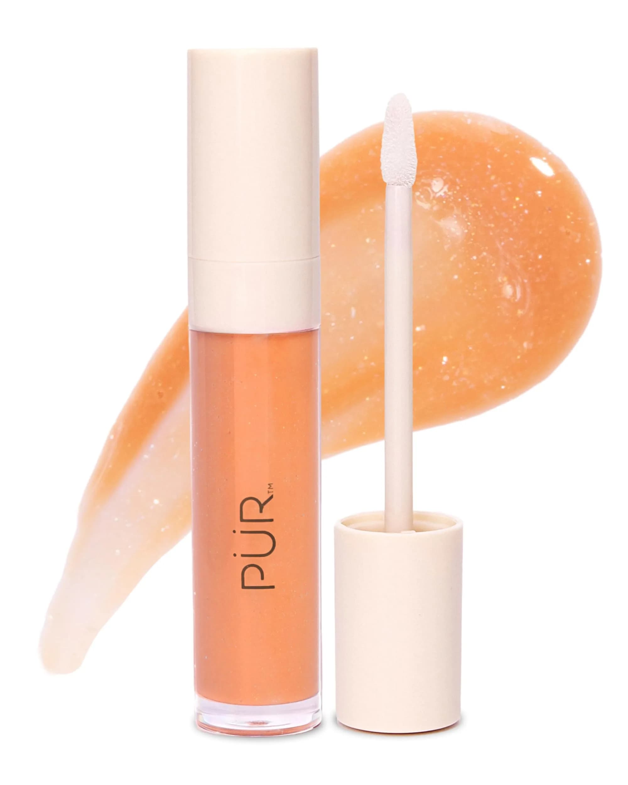 PÜR Glossy Lip Tint & Plumping Lip Oil 1 Fl Oz | Buildable High-Shine Color with Nourishing Skincare — Guava Glow