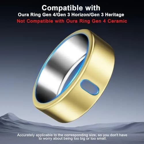 ZOOROO Oura Ring Gen 3/4 Covers (Size 9) — 3 Pack Silver+Gold+Rosegold | TPU Protector with Charging Hole thumbnail 2