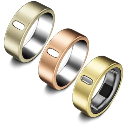 ZOOROO Oura Ring Cover 3-Pack for Size 6 | Gold+Rosegold+Champagne | Supports Charging - main product image