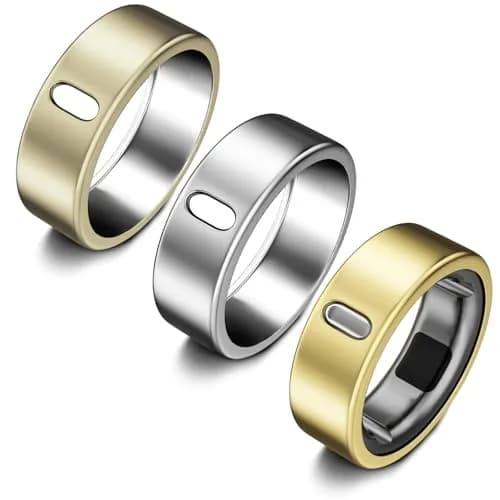 ZOOROO Oura Ring Case for Gen 3/4 Horizon/Heritage (Size 8) | 3-Pack Gold, Silver, Champagne - main product image