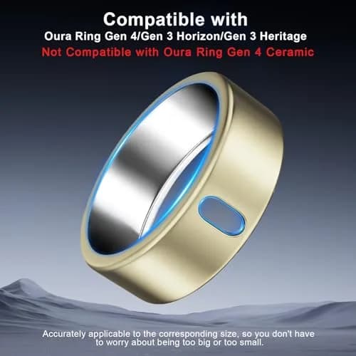 ZOOROO Oura Ring Gen 3/4 Case 3-Pack | Size 9 Gold+Silver+Champagne, TPU Protector with Charging Hole thumbnail 2