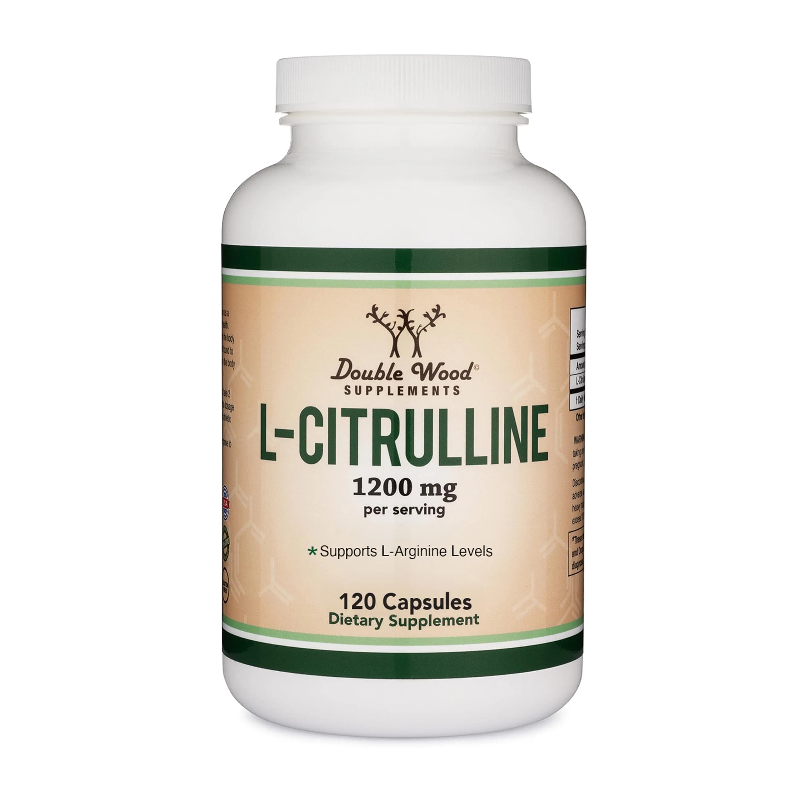 Double Wood Supplements L-Citrulline Capsules 1200mg Per Serving 120 Count | Supports Muscle Recovery & Exercise Endurance — Capsule