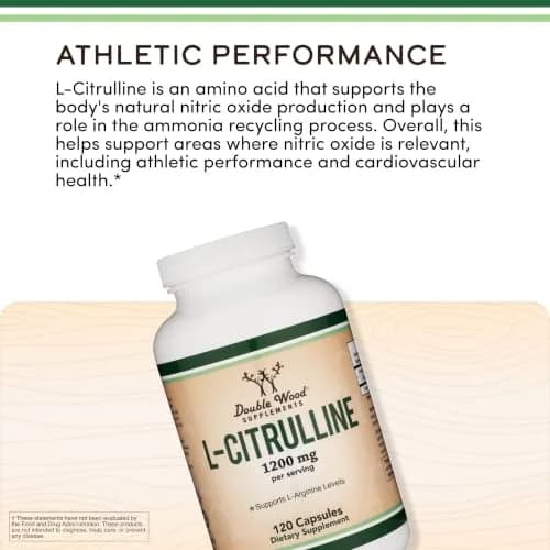 Double Wood Supplements L-Citrulline Capsules 1200mg Per Serving 120 Count | Supports Muscle Recovery & Exercise Endurance thumbnail 4