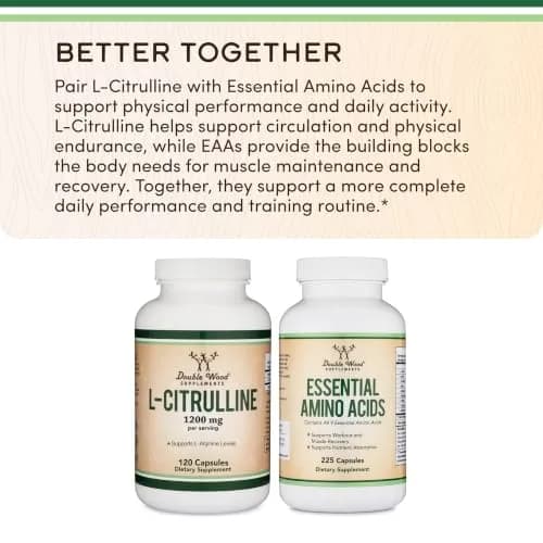 Double Wood Supplements L-Citrulline Capsules 1200mg Per Serving 120 Count | Supports Muscle Recovery & Exercise Endurance thumbnail 5