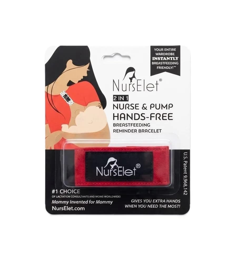 NursElet Nursing Bracelet, Hands-Free Shirt Holder & Breastfeeding Reminder (Baby Bonding - 2 Pack, Cotton Blend) thumbnail 1