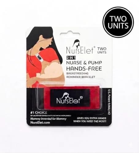 NursElet Nursing Bracelet, Hands-Free Shirt Holder & Breastfeeding Reminder (Baby Bonding - 2 Pack, Cotton Blend) thumbnail 2