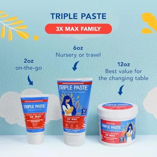 Triple Paste 3X Max Strength Diaper Rash Ointment, 40% Zinc Oxide, 12 oz | Fast Relief for Severe Baby Rash thumbnail 5