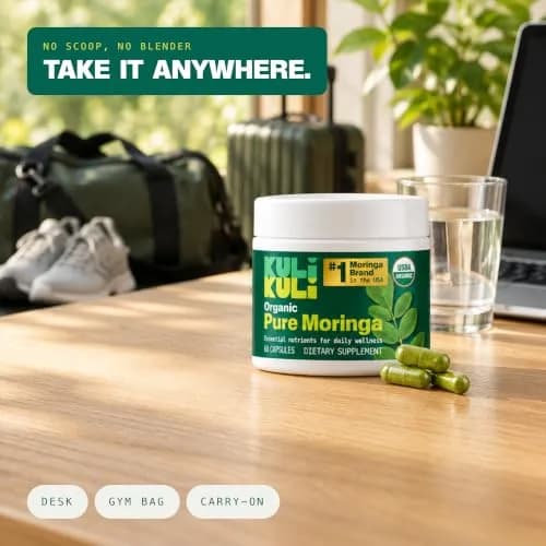 Kuli Kuli Organic Moringa Capsules 1000mg | Pure Leaf Supplement, 120ct, Vegetarian, USDA Organic thumbnail 5