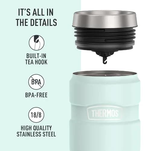 THERMOS Stainless King 16oz Travel Tumbler - Matte Light Blue thumbnail 4