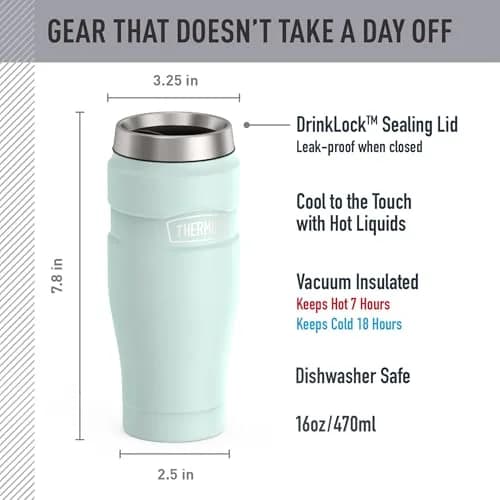 THERMOS Stainless King 16oz Travel Tumbler - Matte Light Blue thumbnail 2