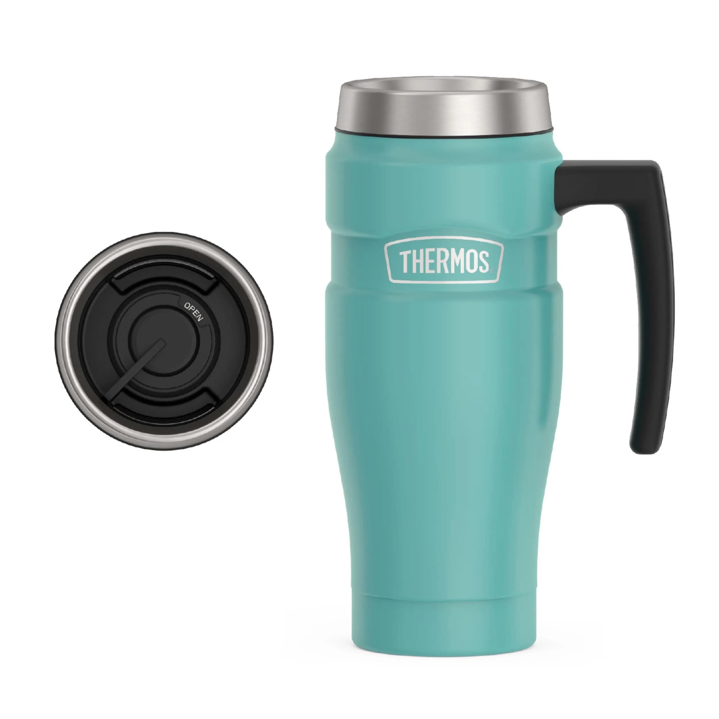 THERMOS Stainless King Travel Mug with Handle, 16oz, Matte Teal - Single Tumbler - main product image