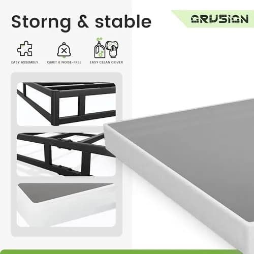 GRUSIGN 7 Inch Box Spring for King Bed | Heavy Duty Steel Frame, Low Profile, Quiet Assembly thumbnail 5