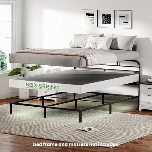 GRUSIGN 7 Inch Box Spring for King Bed | Heavy Duty Steel Frame, Low Profile, Quiet Assembly thumbnail 2