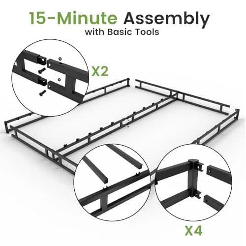 GRUSIGN 7 Inch Box Spring for King Bed | Heavy Duty Steel Frame, Low Profile, Quiet Assembly thumbnail 4