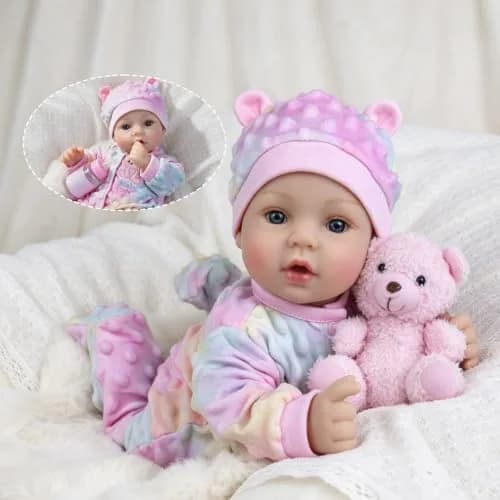 UOFTKIZ Realistic Reborn Baby Doll - 18 Inch Lifelike Baby Girl Doll with Soft Weighted Body | Ages 3+ thumbnail 4