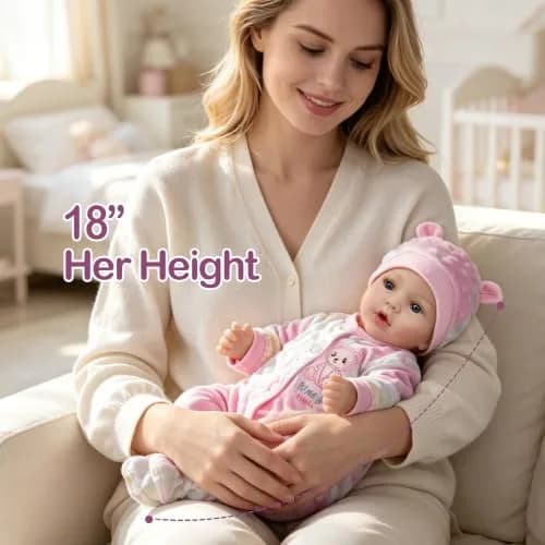 UOFTKIZ Realistic Reborn Baby Doll - 18 Inch Lifelike Baby Girl Doll with Soft Weighted Body | Ages 3+ thumbnail 6