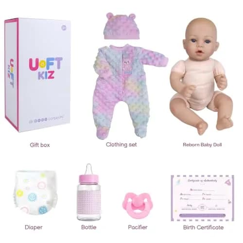 UOFTKIZ Realistic Reborn Baby Doll - 18 Inch Lifelike Baby Girl Doll with Soft Weighted Body | Ages 3+ thumbnail 7