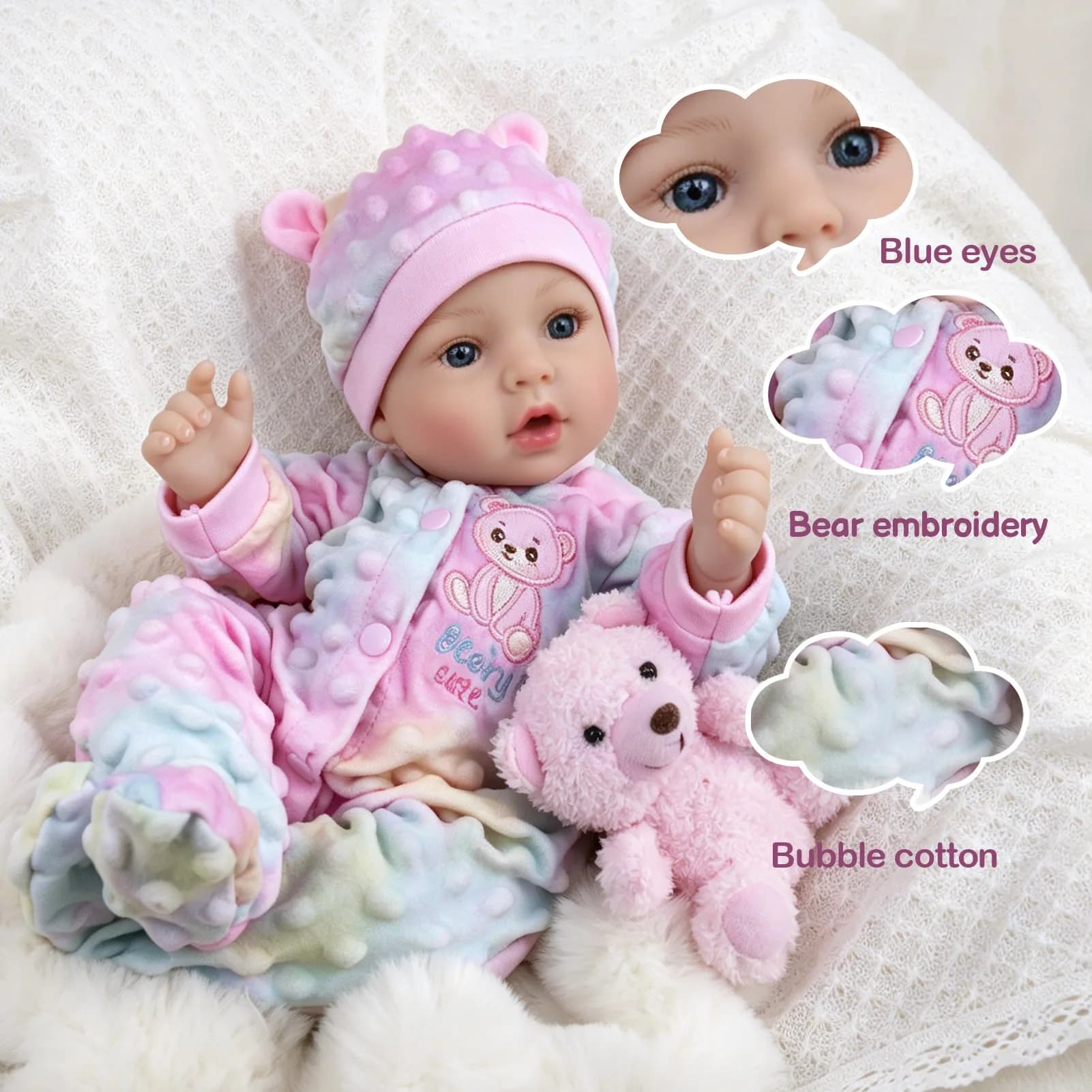 UOFTKIZ Realistic Reborn Baby Doll - 18 Inch Lifelike Baby Girl Doll with Soft Weighted Body | Ages 3+ - view 3